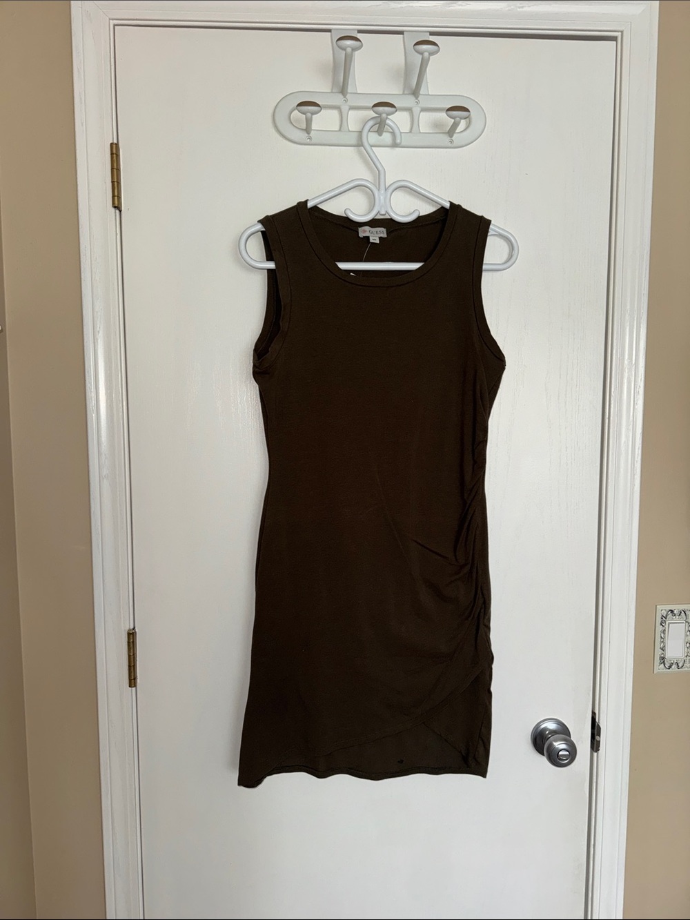 Guess Sleeveless Midi Dress in army green